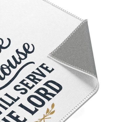 Inspirational Area Rug - "As for Me and My House" Home Decor, Prayer Room Accent, Faith-Based Gift, Christian Living, Housewarming