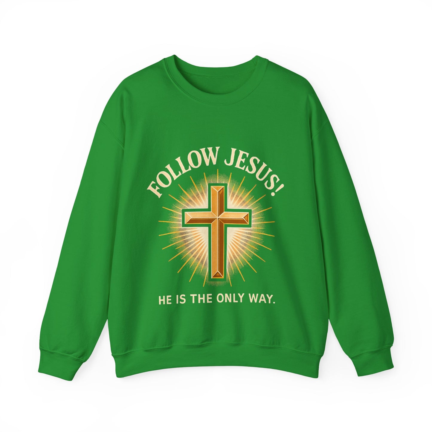"Follow Jesus" Faith-Inspired Crewneck Sweatshirt Christian Apparel, Gift for Believers, Religious Sweatshirt, Inspirational Fashion