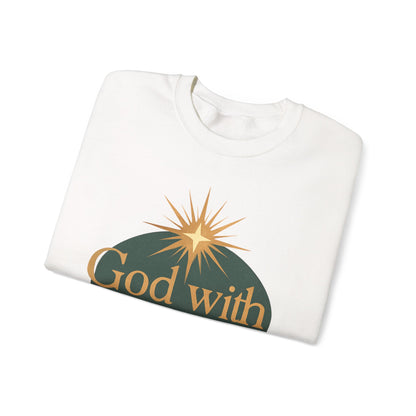 "God with Us" - Cozy Christmas Sweatshirt, Holiday Spirit Wear, Religious Gift, Unisex Crewneck