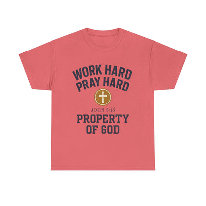 Work Hard Pray Hard Faith-Inspired Unisex Heavy Cotton Tee