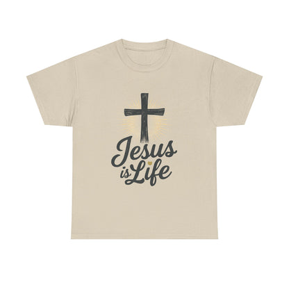 "Jesus is Life" - Inspirational T-Shirt - Unisex Heavy Cotton Tee