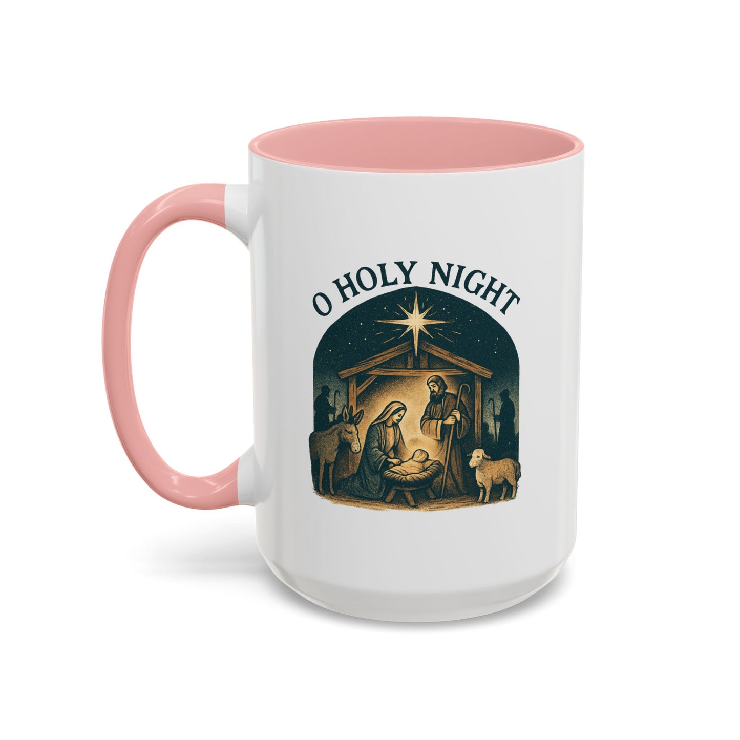 O Holy Night" - Christmas Themed Coffee Mug, Holiday Gift, Festive Kitchen Decor