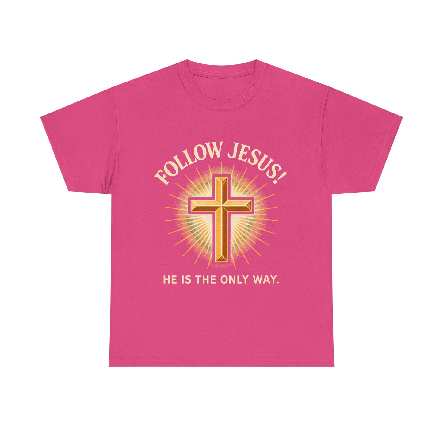"Follow Jesus" Christian Faith Unisex Heavy Cotton Tee, Inspiration Apparel