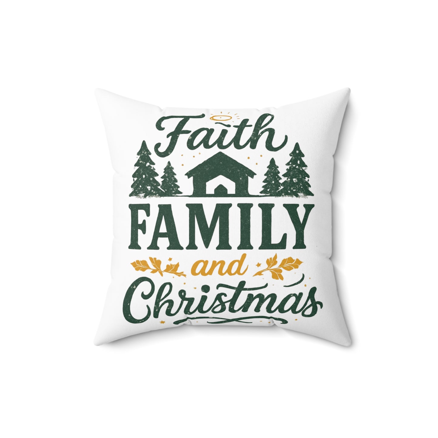 Festive Faith Family Christmas Pillow