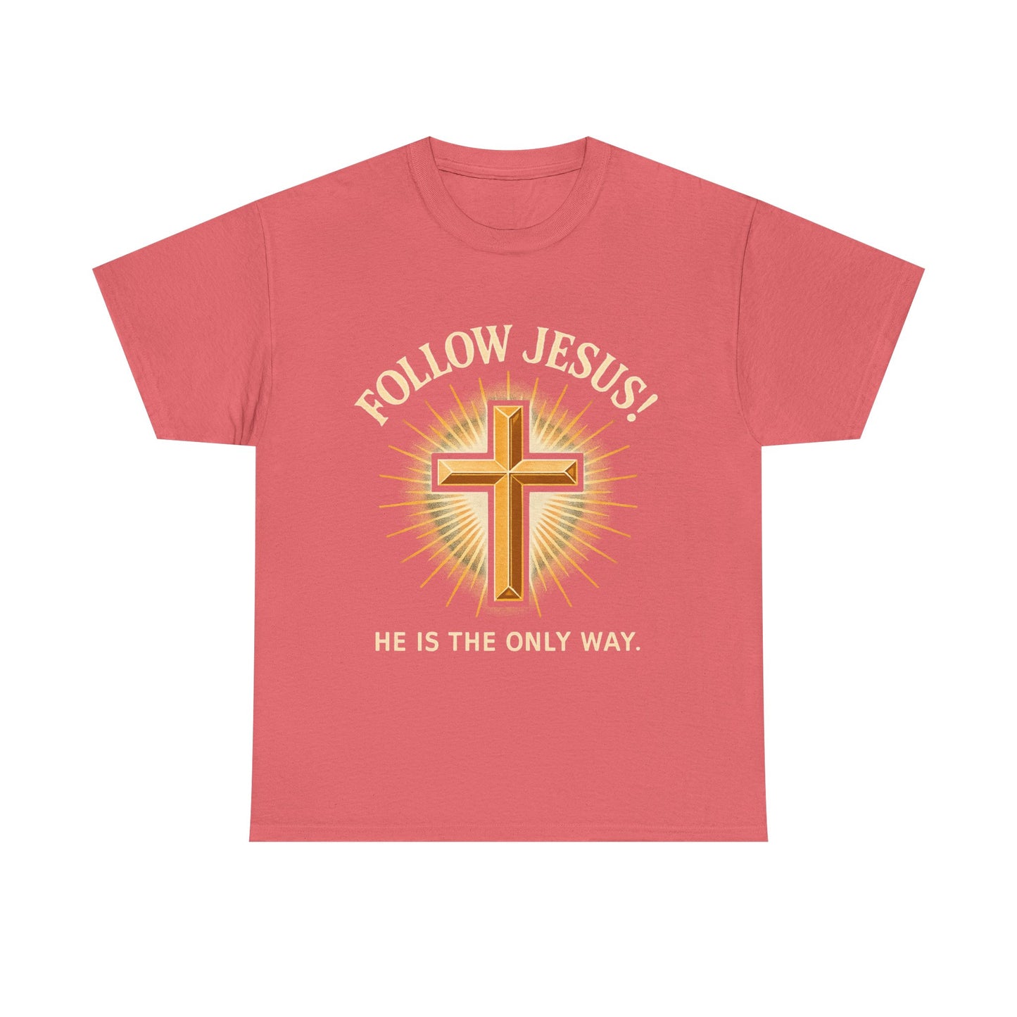 "Follow Jesus" Christian Faith Unisex Heavy Cotton Tee, Inspiration Apparel