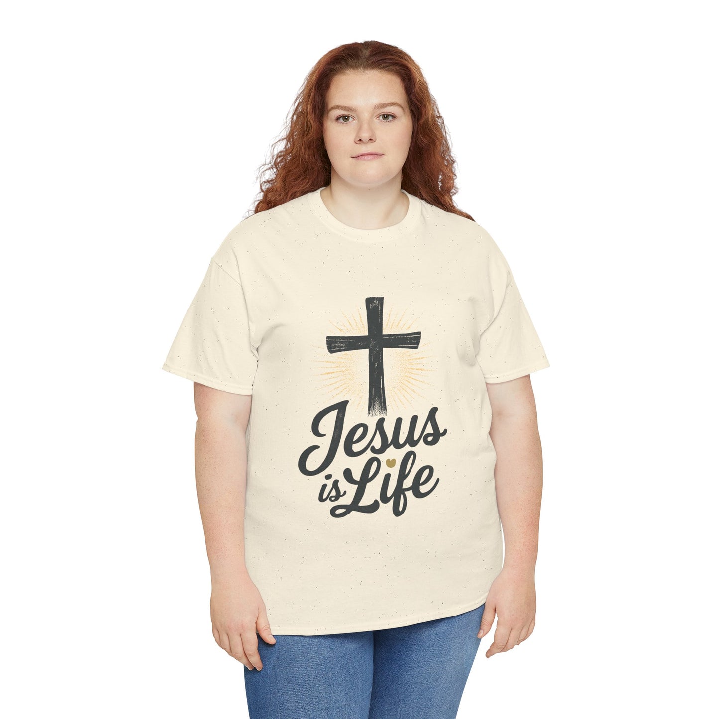 "Jesus is Life" - Inspirational T-Shirt - Unisex Heavy Cotton Tee